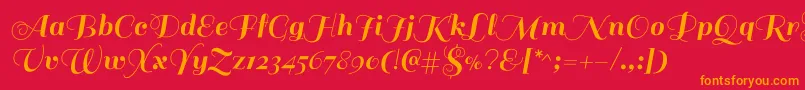 SailRegular Font – Orange Fonts on Red Background