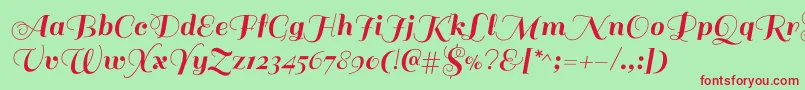 SailRegular Font – Red Fonts on Green Background