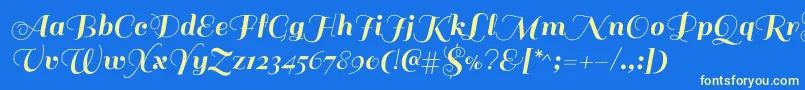 SailRegular Font – Yellow Fonts on Blue Background