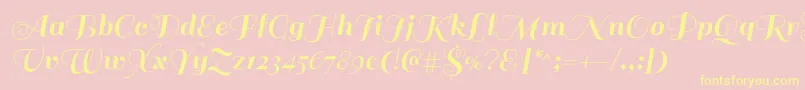 SailRegular Font – Yellow Fonts on Pink Background