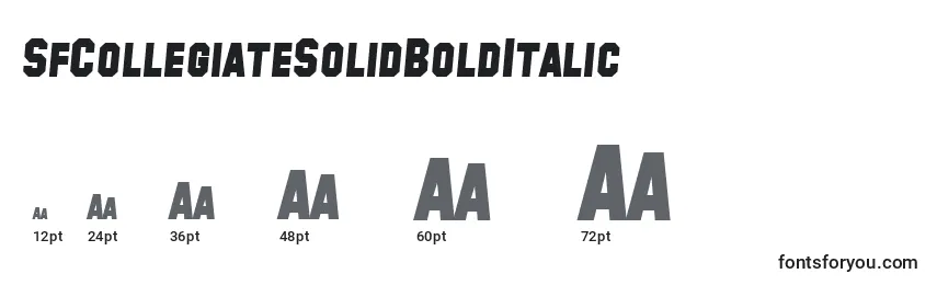SfCollegiateSolidBoldItalic-fontin koot