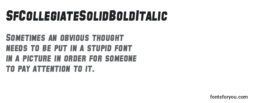 SfCollegiateSolidBoldItalic フォントのレビュー