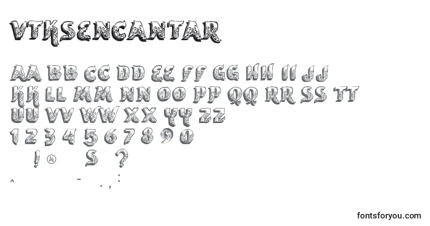A fonte Vtksencantar – alfabeto, números, caracteres especiais