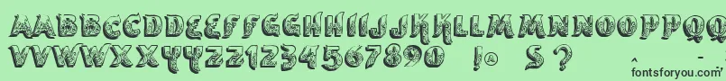 Шрифт Vtksencantar – чёрные шрифты на зелёном фоне