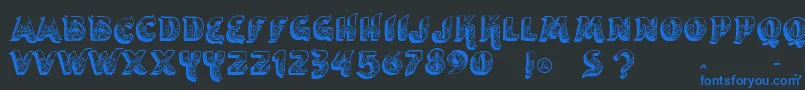 Vtksencantar Font – Blue Fonts on Black Background