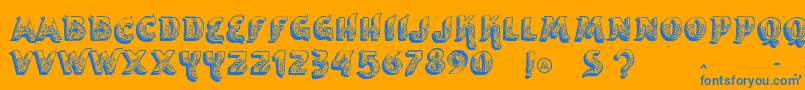 Vtksencantar Font – Blue Fonts on Orange Background