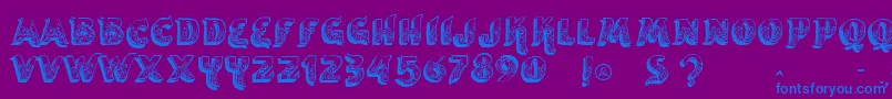Vtksencantar Font – Blue Fonts on Purple Background