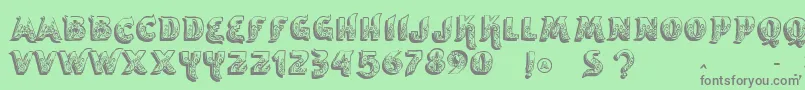 Vtksencantar Font – Gray Fonts on Green Background