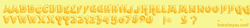 Vtksencantar Font – Orange Fonts on Yellow Background