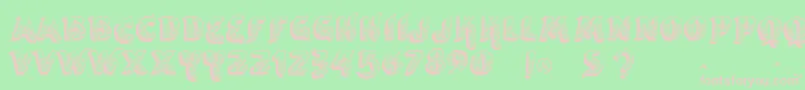 Vtksencantar-fontti – vaaleanpunaiset fontit vihreällä taustalla