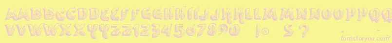 Czcionka Vtksencantar – różowe czcionki na żółtym tle