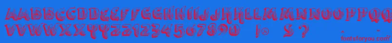 Шрифт Vtksencantar – красные шрифты на синем фоне
