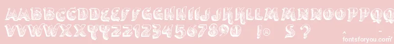 Czcionka Vtksencantar – białe czcionki na różowym tle
