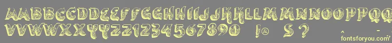 Vtksencantar-Schriftart – Gelbe Schriften auf grauem Hintergrund
