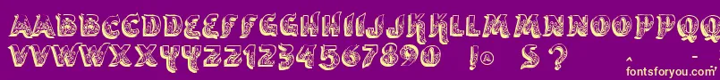 Vtksencantar Font – Yellow Fonts on Purple Background