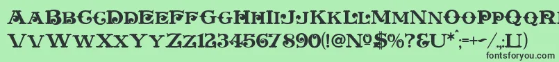 フォントPlymouth – 緑の背景に黒い文字