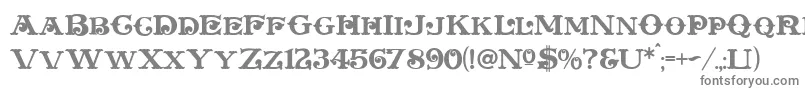 Plymouth-fontti – harmaat kirjasimet valkoisella taustalla