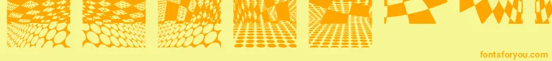 Czcionka Kleinkarpets2 – pomarańczowe czcionki na żółtym tle