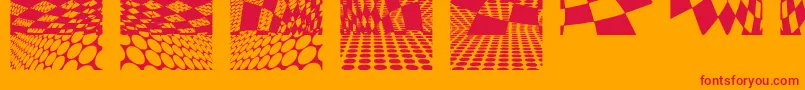 Kleinkarpets2 Font – Red Fonts on Orange Background