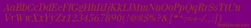 QuantaslightItalic Font – Brown Fonts on Purple Background