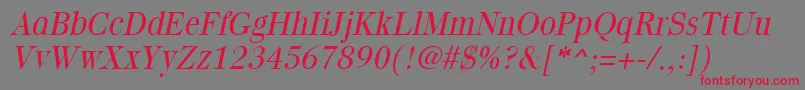QuantaslightItalic Font – Red Fonts on Gray Background