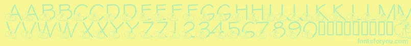 LmsBabySophie Font – Green Fonts on Yellow Background