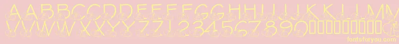 LmsBabySophie-Schriftart – Gelbe Schriften auf rosa Hintergrund