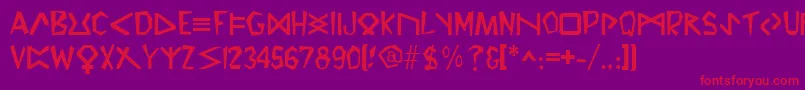 GlyphicsRegular Font – Red Fonts on Purple Background