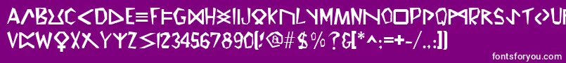 Fonte GlyphicsRegular – fontes brancas em um fundo violeta