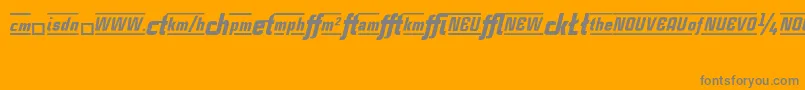 CasestudynooneLtBlackItalicAlternate-Schriftart – Graue Schriften auf orangefarbenem Hintergrund