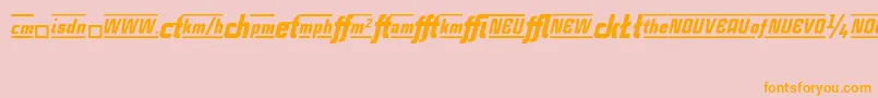 CasestudynooneLtBlackItalicAlternate-Schriftart – Orangefarbene Schriften auf rosa Hintergrund