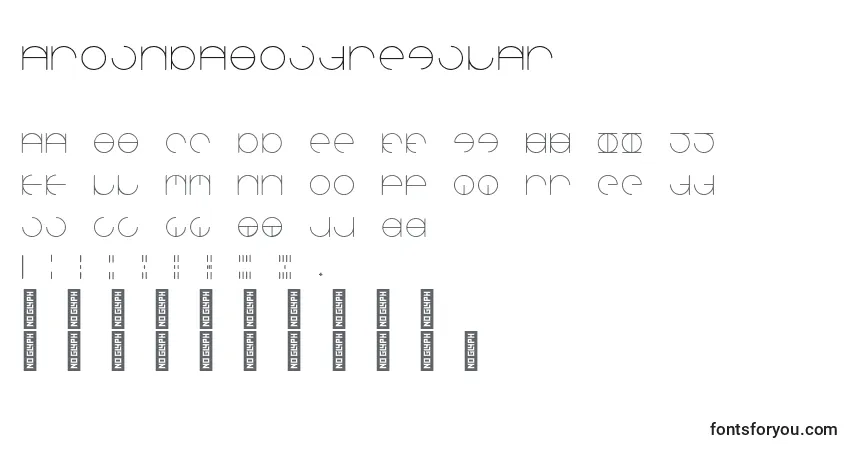 Schriftart AroundaboutRegular – Alphabet, Zahlen, spezielle Symbole