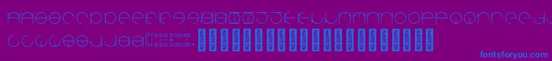 AroundaboutRegular Font – Blue Fonts on Purple Background