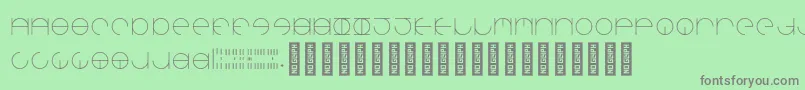 フォントAroundaboutRegular – 緑の背景に灰色の文字