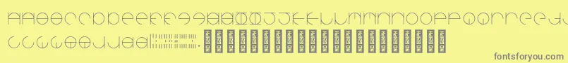 フォントAroundaboutRegular – 黄色の背景に灰色の文字