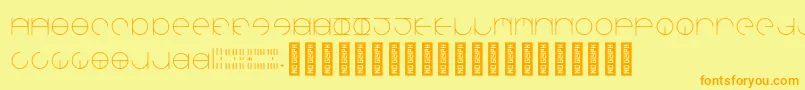 AroundaboutRegular Font – Orange Fonts on Yellow Background