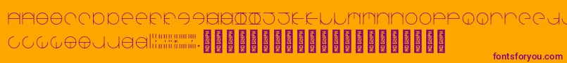 AroundaboutRegular Font – Purple Fonts on Orange Background