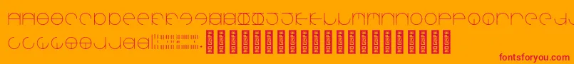 AroundaboutRegular-Schriftart – Rote Schriften auf orangefarbenem Hintergrund