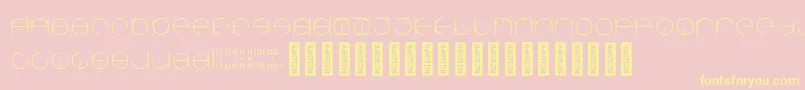 AroundaboutRegular-Schriftart – Gelbe Schriften auf rosa Hintergrund