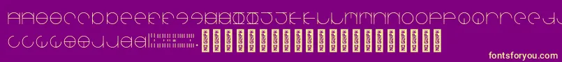 AroundaboutRegular Font – Yellow Fonts on Purple Background