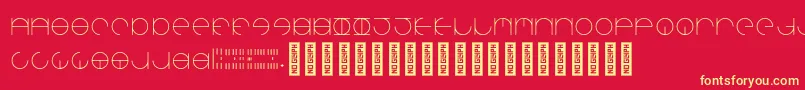 AroundaboutRegular Font – Yellow Fonts on Red Background