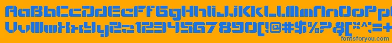 VideotechOpenplain Font – Blue Fonts on Orange Background