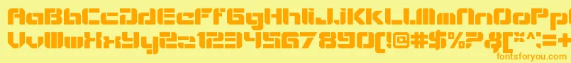 VideotechOpenplain Font – Orange Fonts on Yellow Background