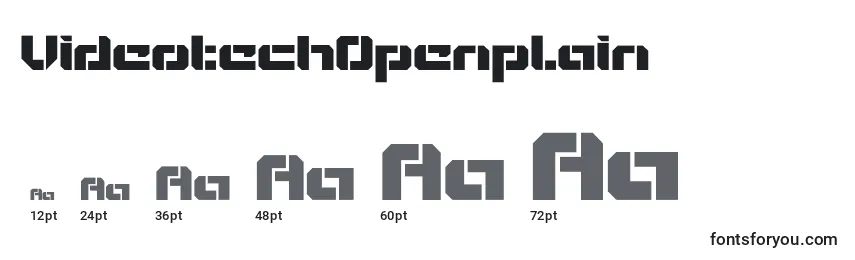VideotechOpenplain Font Sizes