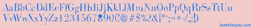 BodonirandomLightRegular Font – Blue Fonts on Pink Background