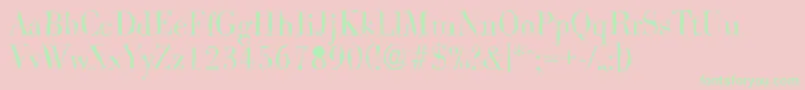 BodonirandomLightRegular Font – Green Fonts on Pink Background