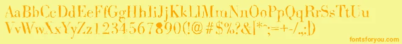 BodonirandomLightRegular Font – Orange Fonts on Yellow Background