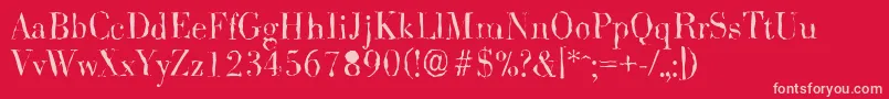 BodonirandomLightRegular Font – Pink Fonts on Red Background