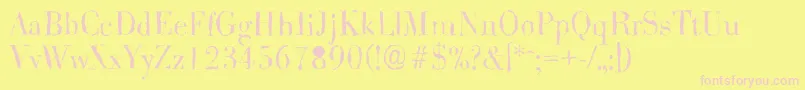 BodonirandomLightRegular Font – Pink Fonts on Yellow Background