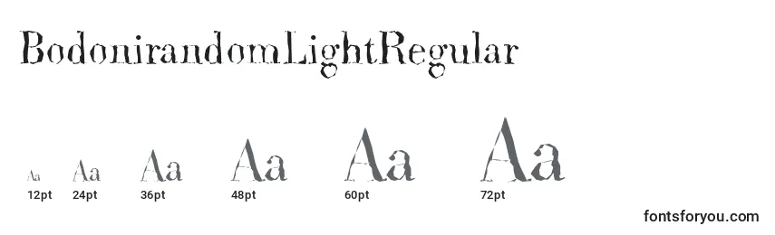 Размеры шрифта BodonirandomLightRegular